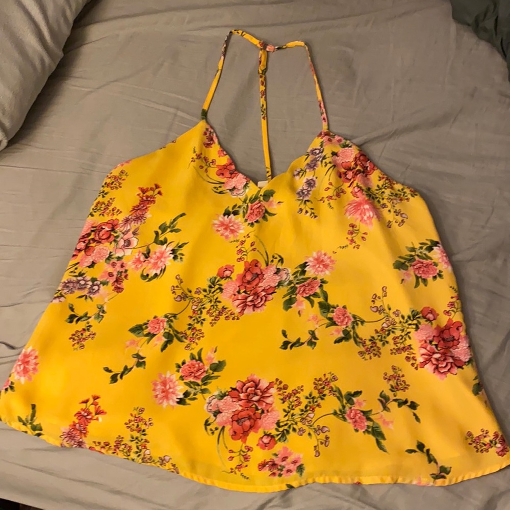 Yellow floral tank top